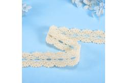 China Crocheted Beige White Black Cotton Lace Trim Crochet Ribbon Lace supplier