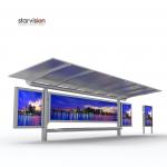 Advertising City Light Bus Stop Shelter Galvanized Steel For Media Solution for sale