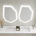 Anti Rust Bathroom Mirror With Lights Fashionable Illuminated Mirror With Digital Clock for sale