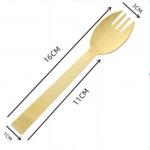 16cm Disposable Bamboo Cutlery Biodegradable Sporks Bulk For Cake Salad for sale
