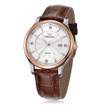 Water Resistant Quartz Stainless Steel Watch Genuine Leather Strap With SR626SW Battery for sale