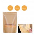 Brown Kraft Paper  Biodegradable Stand Up Pouch With Window
