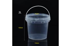 China 2L Unbreakable PP Round Bucket with Handle Transparent Plastic Food Grade Container supplier
