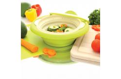 China Nonstick BPA Free 3 In 1 Collapsible Silicone Steam Cooker 1.6L supplier