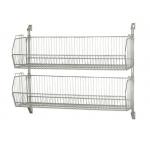 Stackable Wire Grid Baskets , Chrome Plate Wall Mount Wire Mesh Basket for sale