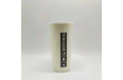 China Disposable Custom Logo Printed PE / PLA Coated Coffee Juice Paper Cup With Lid supplier