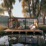 Customized Style Prefab Apple Cabin for Lakeside Retreat House for sale