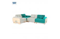 China 3 Piece Kids Sectional Sofa Modular Play Couch High Density Foam supplier