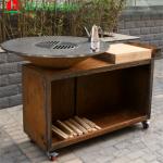 Antiwear Corten Steel Portable Wood Burning BBQ Grills 1330*500*1000mm for sale