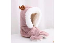 China Lovely Antler Plush Cap Children'S Winter Warm Scarf Integrated Ear Cap supplier
