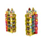 Double Sided Candy Stand Display Metal Wire Display Racks With Adjustable Trays