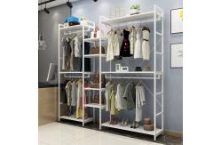 China Commercial  Metal Display Fixture Heavy Duty Retail Shelving Apparel Rack Display Clothes Rail supplier