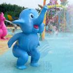 Children Play Pool Water Sprays Small Elephant, Fiberglass Standing Animal - Blue for sale