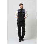Spring Black Work Vest wirh canvas 6535 fabric two color stitching multi pockets for sale
