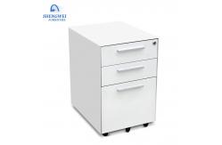 China Vertical Three Drawers Movable Metal Filing Cabinet With Wheels supplier