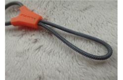 China Debossed Logo Irregular Shape Rope Rubber Zipper Puller For Mountain Climbing Bags supplier
