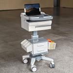 Height Adjustable Medical Computer Cart With Locking Drawers Mobile Laptop Workstation for sale