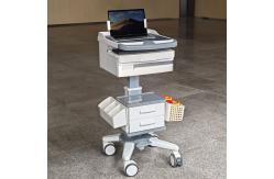 China Height Adjustable Medical Computer Cart With Locking Drawers Mobile Laptop Workstation supplier