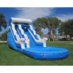 Customized Size 0.55mm Summer Commercial Inflatable Slide With Pool for sale