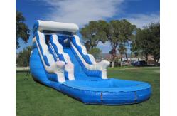 China Customized Size 0.55mm Summer Commercial Inflatable Slide With Pool supplier