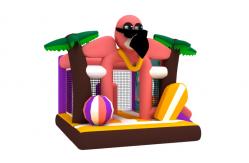 China OEM Outdoor Bounce House Combo Flamingo Cartoon Theme Inflatable Bouncer With Slide supplier