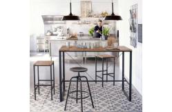 China Industrial Style Bar Table Stool Set Wooden 1.2m With PVC Edging supplier