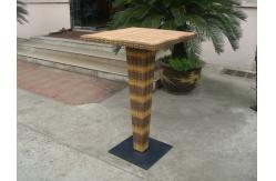 China Brown PE Rattan Bar Set , Home Balcony / Garden Table And Chairs supplier