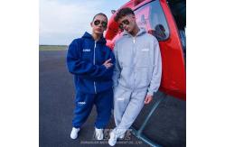 China Customization Men Plain Tracksuit Pullover Zip Up Matching Hoodie And Sweatpants supplier