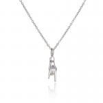 925 Sterling Silver Chain Necklace Unique Handsome Middle Finger Pendant for sale