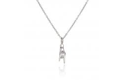China 925 Sterling Silver Chain Necklace Unique Handsome Middle Finger Pendant supplier