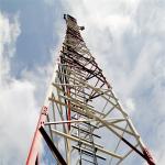 30-80m Galvanized Telecommunication  Mast 3 Legged Angular Steel Tower