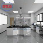 Customized Made Blue Full Steel Chemistry Lab Table DTC 16-INCH THREE SECTION