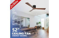 China Flush Mount Solid Wood Blade Ceiling Fan Noiseless 5 Speeds Remote Control supplier