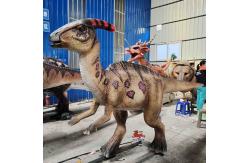 China 4M Long Lifelike Animatronic Roaring Parasaurolophus With Mouth Open And Eye Blink supplier