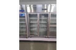 China Commercial Glass Door Refrigerator Stainless Steel Upright Display Freezer supplier