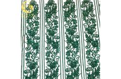 China Customized Emerald Green Embroidery Lace Fabric Beaded Sequined Decoration supplier
