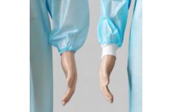 China Blue PP PE Waterproof Disposable Surgical Gown With Elastic Cuffs supplier
