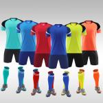 Blue Orange Yellow Sublimation Soccer Shirts Breathable Quick Dry  Jersey Football Set for sale