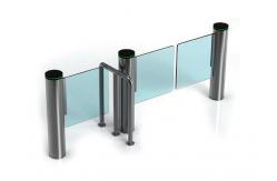 China Cylindrical Self Closing 200W SS304 Fast Lane Swing Barrier supplier