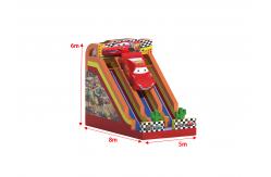 China Racing Car Theme Dry Inflatable Slides Customized 8x5x6m supplier