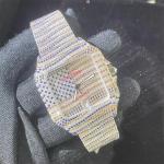 Harlembling 41mm Moissanite Watch Black Roman Diamond Studded Watch for sale