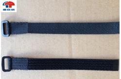 China Stretchy Adjustable Loop Strap Fastener With Plastic Buckle , Black  Straps supplier