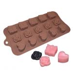 Silicone Custom Chocolate Molds Rose Heart Shaped For Candy Cake for sale