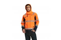 China Rainproof HI VIS Softshell Jacket Fire Proof For Railway Workers supplier