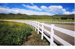 China Stable White 3rails Design PVC Fence Plastic Vinyl Ranch Paddock Horse Fence supplier