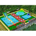 OEM On Land Inflatable Water Playground / Aqua Slide Park 3 Years Warranty for sale