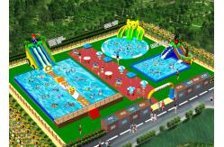 China OEM On Land Inflatable Water Playground / Aqua Slide Park 3 Years Warranty supplier