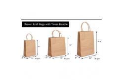 China Recyclable kraft Paper Bag With Twisted Handle Reusable Shopping Paper Bags supplier