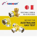 Natural Brass Customized PEX Press Fittings For PEX AL PEX Pipes