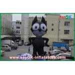 6mH Oxford Cloth Black Inflatable Cartoon Characters , Inflatable Cat for sale